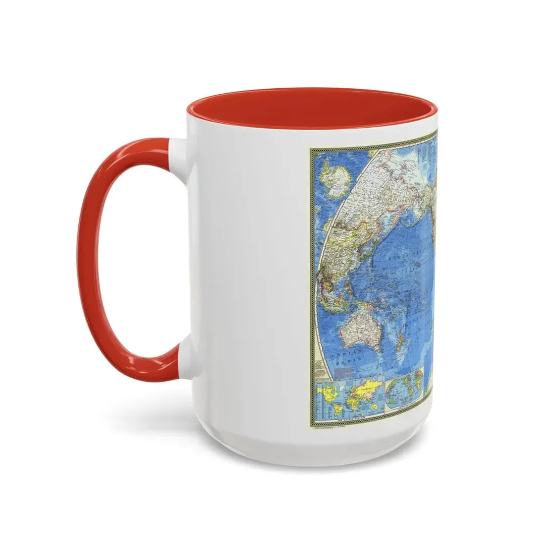 World Map (1970) (Map) Accent Coffee Mug - Go Mug Yourself