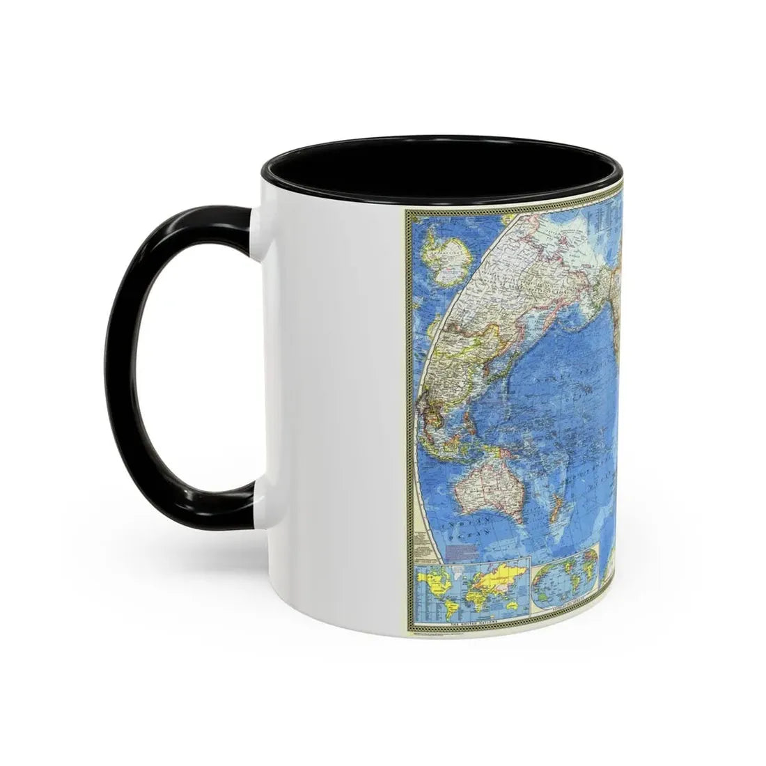 World Map (1970) (Map) Accent Coffee Mug - Go Mug Yourself