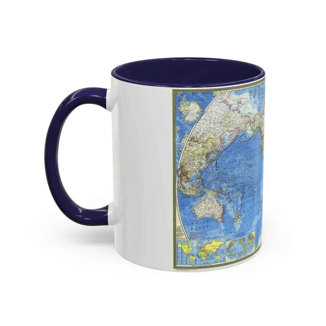 World Map (1970) (Map) Accent Coffee Mug - Go Mug Yourself