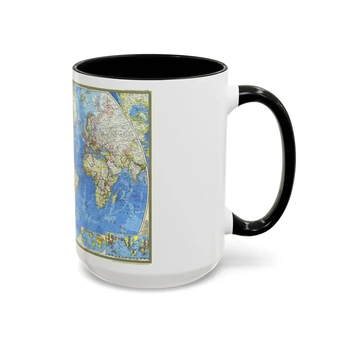 World Map (1970) (Map) Accent Coffee Mug - Go Mug Yourself