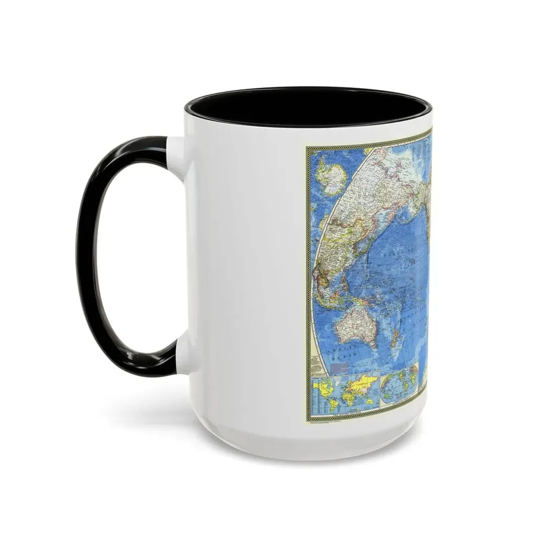 World Map (1970) (Map) Accent Coffee Mug - Go Mug Yourself