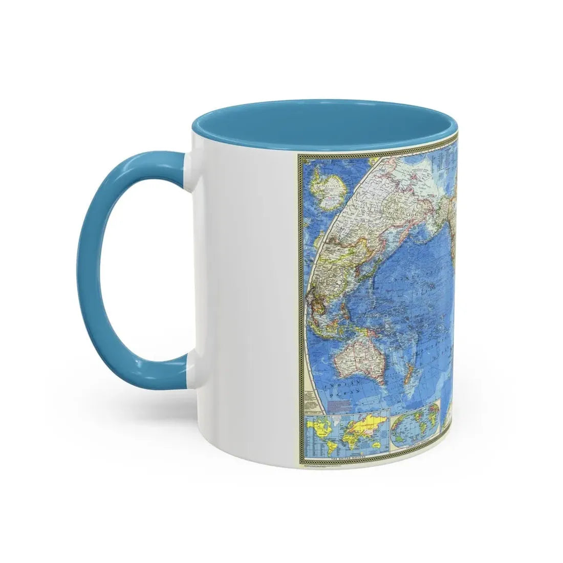 World Map (1970) (Map) Accent Coffee Mug - Go Mug Yourself