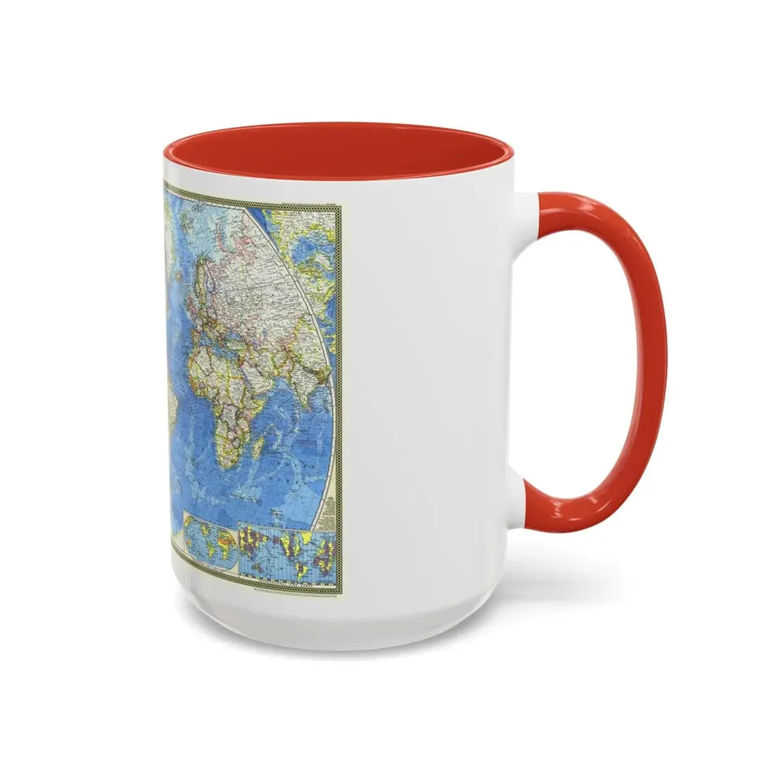 World Map (1970) (Map) Accent Coffee Mug - Go Mug Yourself