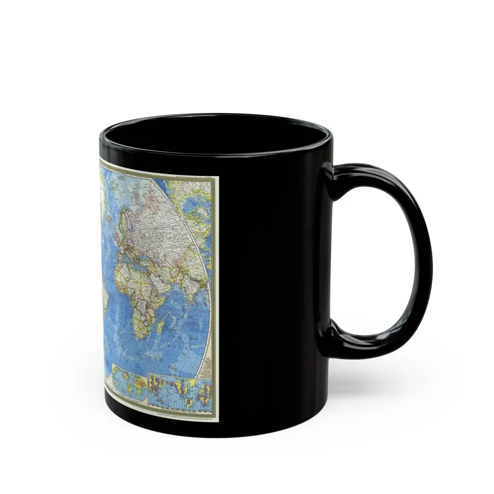 World Map (1970) (Map) Black Coffee Mug-Go Mug Yourself