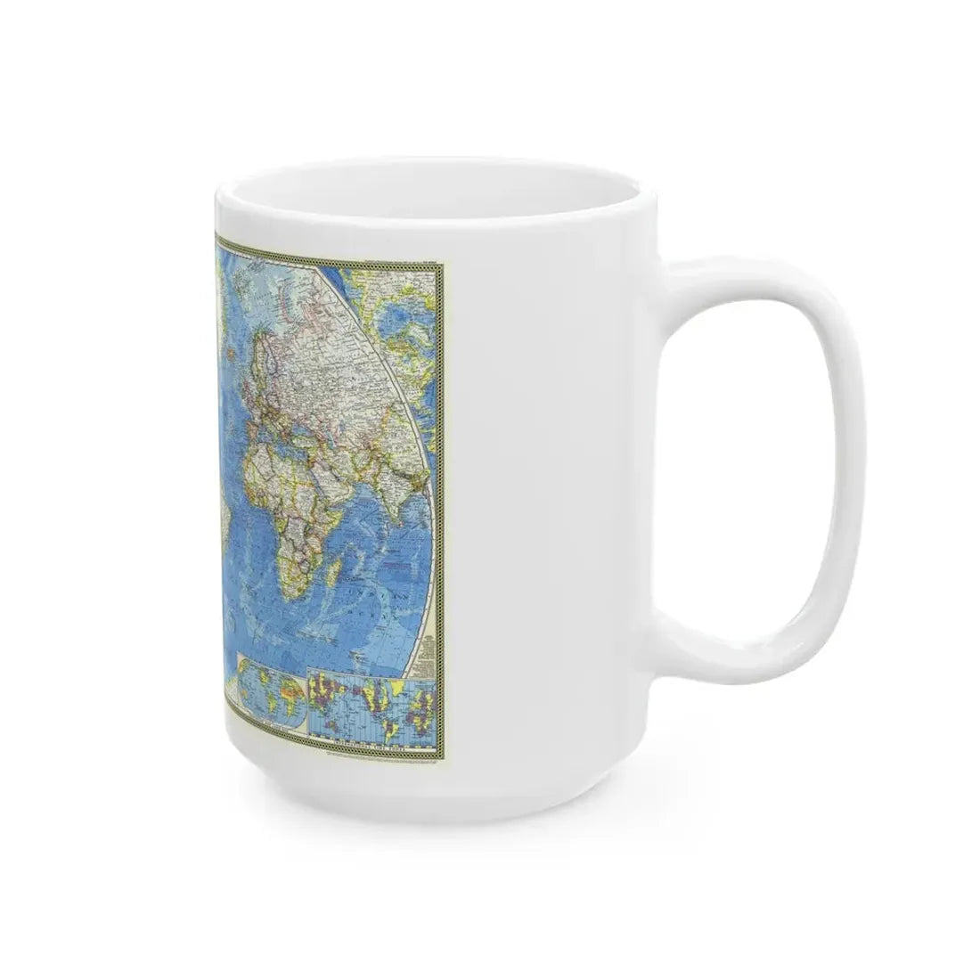 World Map (1970) (Map) White Coffee Mug - Go Mug Yourself