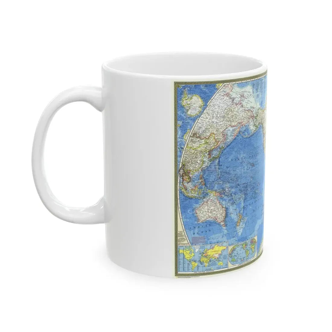 World Map (1970) (Map) White Coffee Mug - Go Mug Yourself