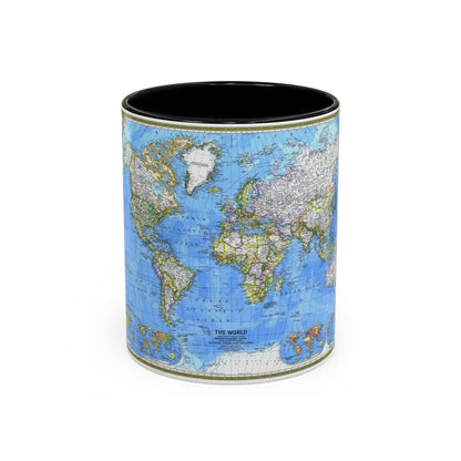 World Map (1981) (Map) Accent Coffee Mug 11oz Black - Go Mug Yourself