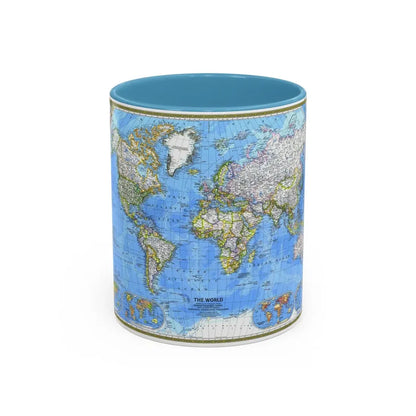 World Map (1981) (Map) Accent Coffee Mug 11oz Light Blue - Go Mug Yourself