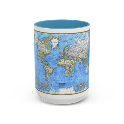World Map (1981) (Map) Accent Coffee Mug 15oz Light Blue - Go Mug Yourself