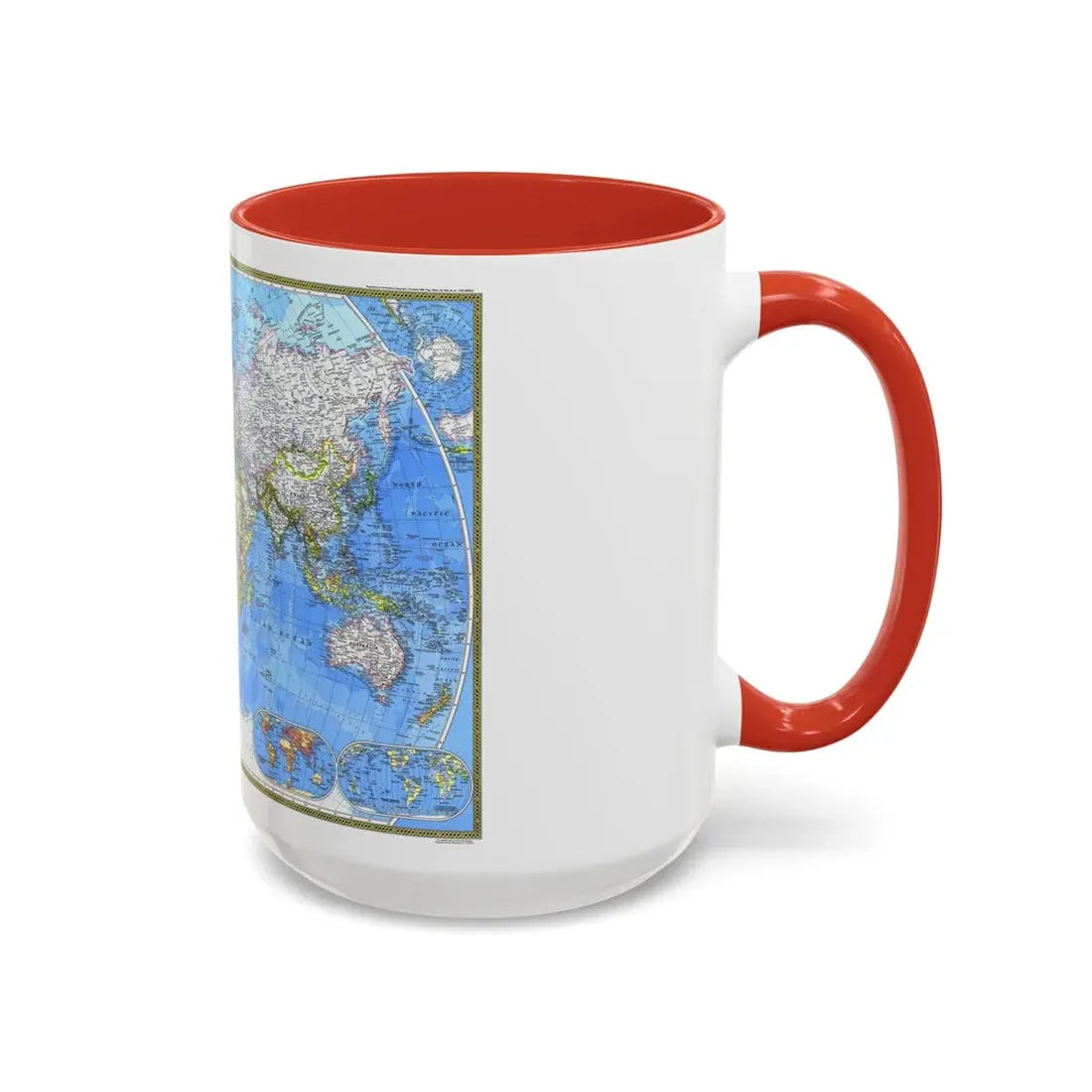 World Map (1981) (Map) Accent Coffee Mug - Go Mug Yourself