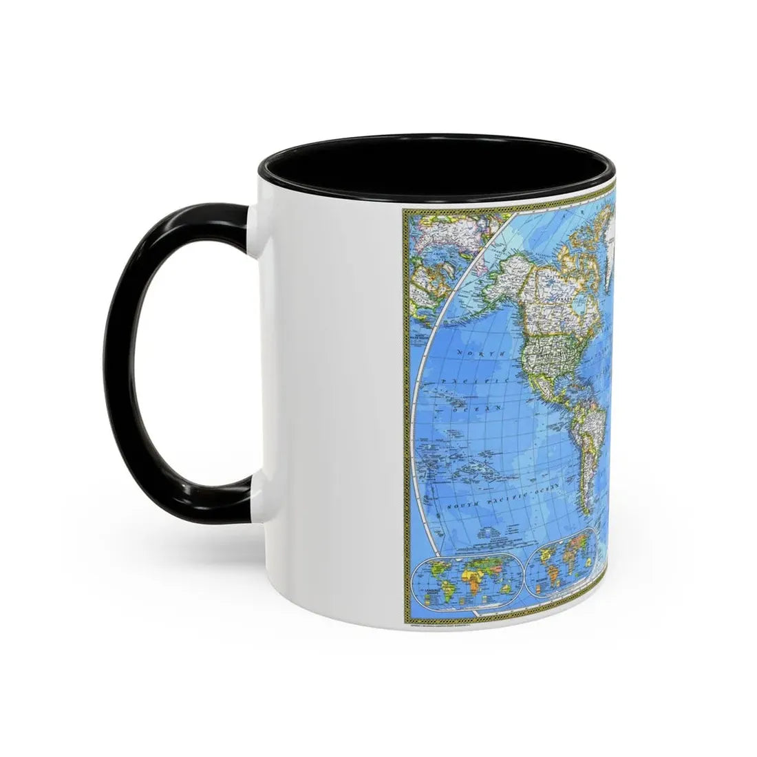 World Map (1981) (Map) Accent Coffee Mug - Go Mug Yourself