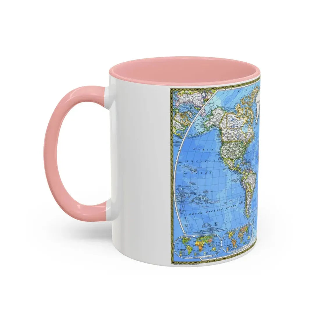 World Map (1981) (Map) Accent Coffee Mug - Go Mug Yourself