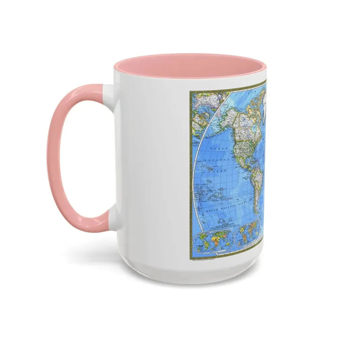 World Map (1981) (Map) Accent Coffee Mug - Go Mug Yourself