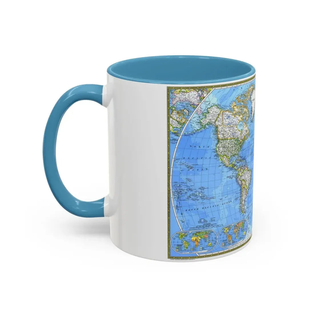 World Map (1981) (Map) Accent Coffee Mug - Go Mug Yourself