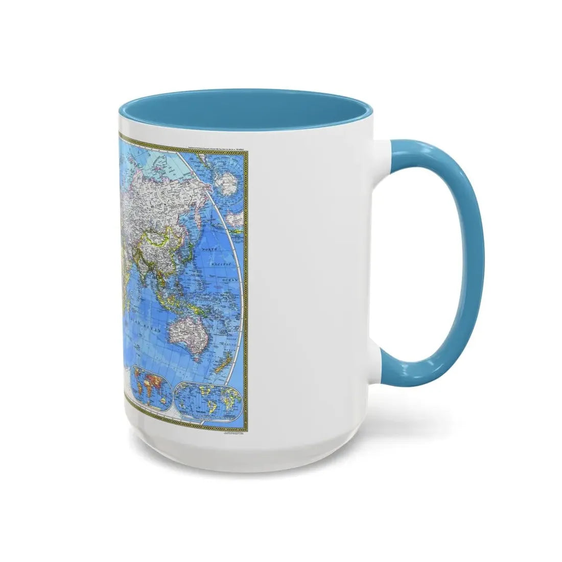 World Map (1981) (Map) Accent Coffee Mug - Go Mug Yourself