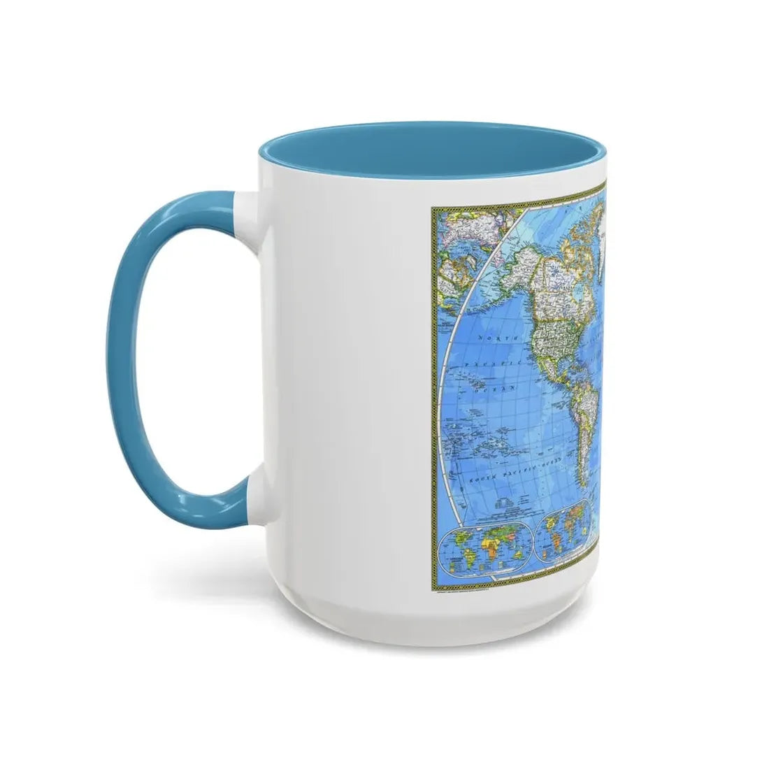 World Map (1981) (Map) Accent Coffee Mug - Go Mug Yourself