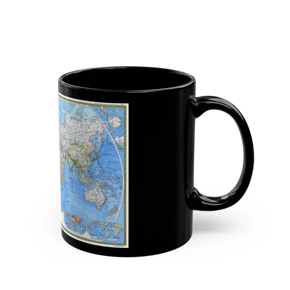 World Map (1981) (Map) Black Coffee Mug - Go Mug Yourself
