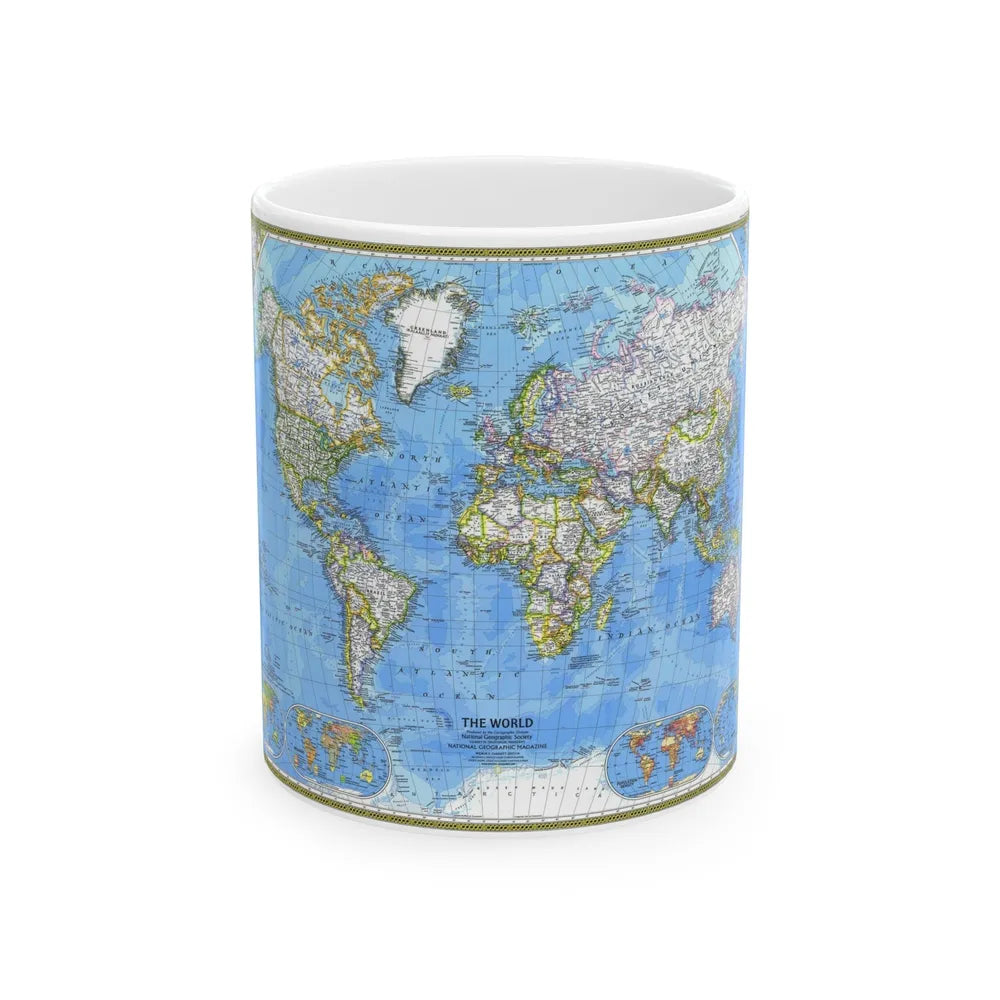 World Map (1981) (Map) White Coffee Mug-11oz-Go Mug Yourself