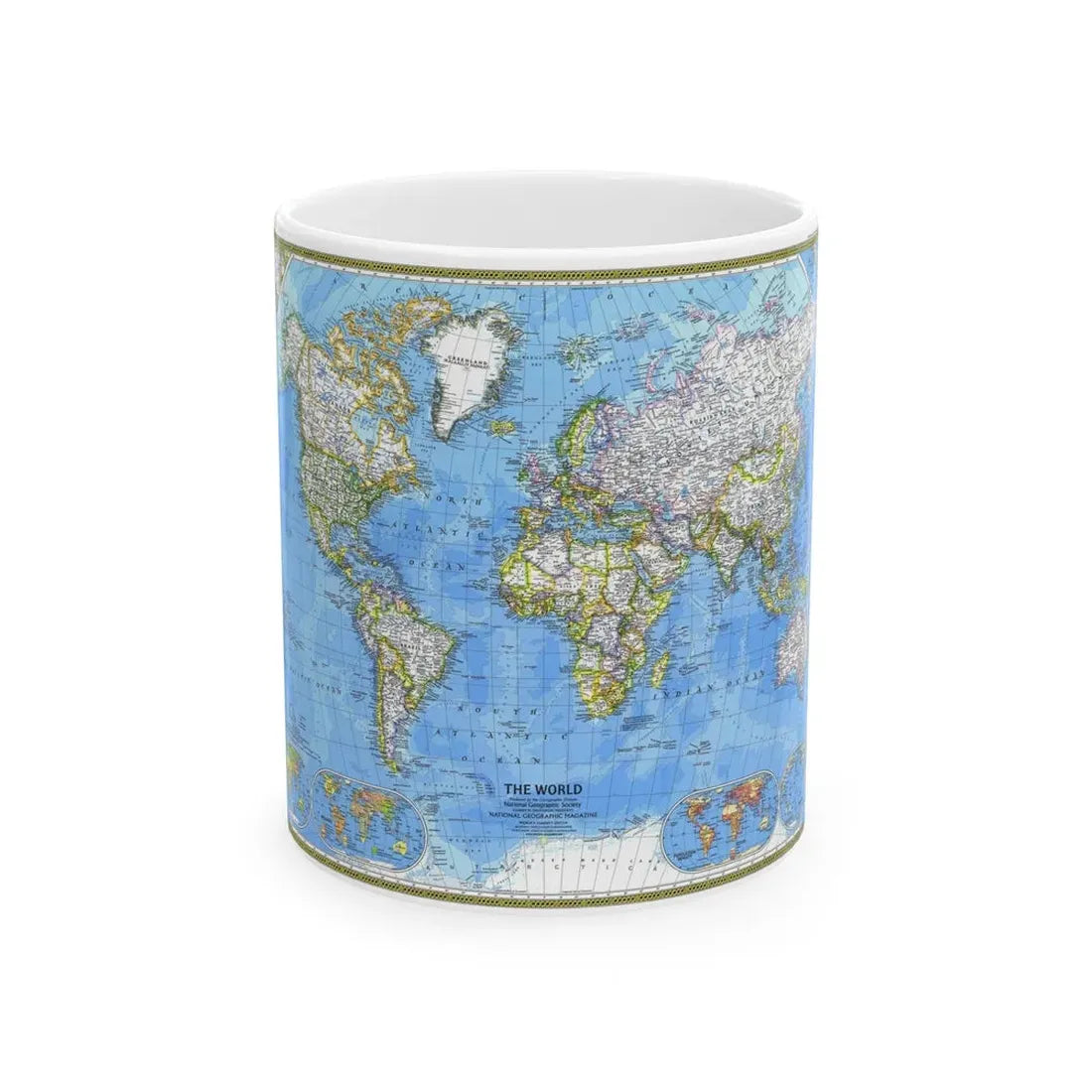 World Map (1981) (Map) White Coffee Mug 11oz - Go Mug Yourself
