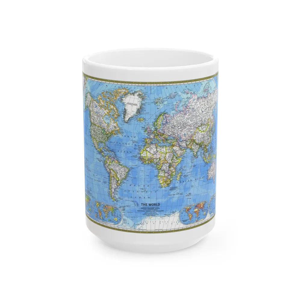 World Map (1981) (Map) White Coffee Mug-15oz-Go Mug Yourself