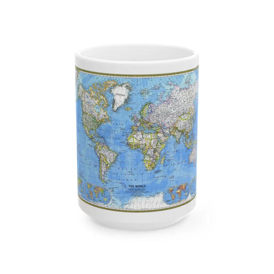 World Map (1981) (Map) White Coffee Mug-15oz-Go Mug Yourself