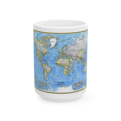 World Map (1981) (Map) White Coffee Mug 15oz - Go Mug Yourself