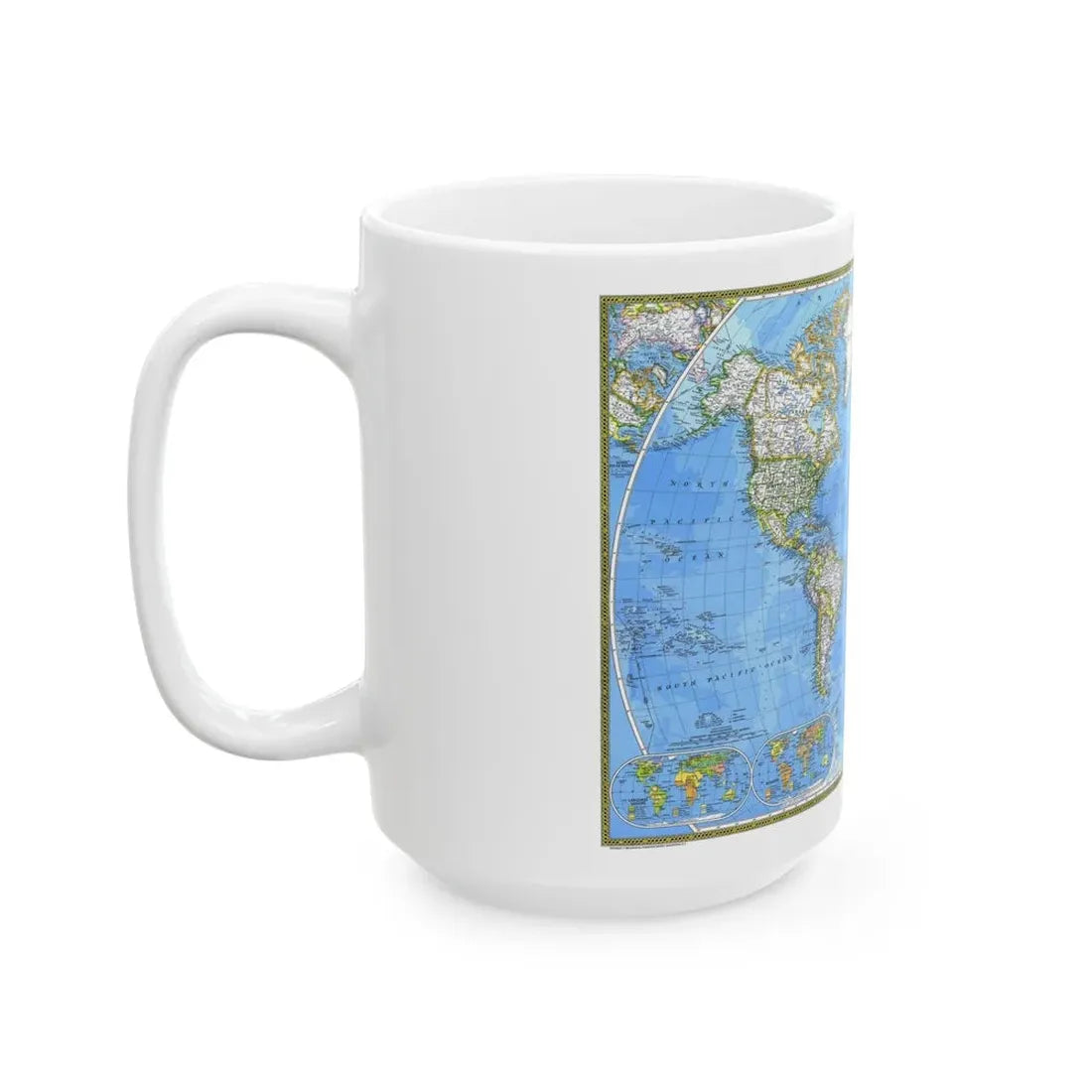 World Map (1981) (Map) White Coffee Mug - Go Mug Yourself