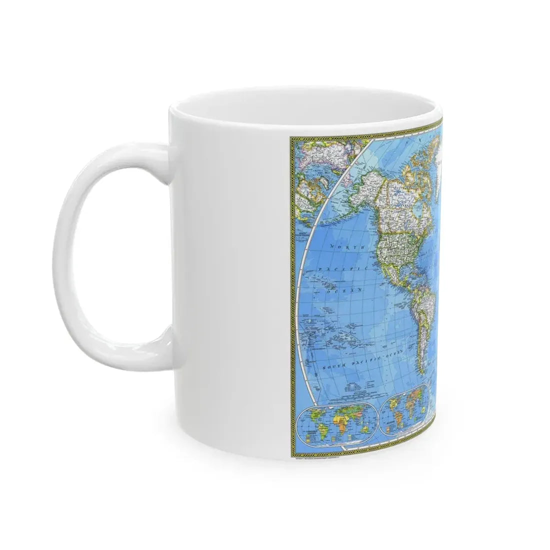 World Map (1981) (Map) White Coffee Mug - Go Mug Yourself