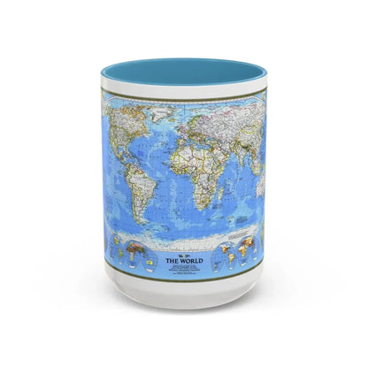 World Map (1988) (Map) Accent Coffee Mug 15oz Light Blue - Go Mug Yourself