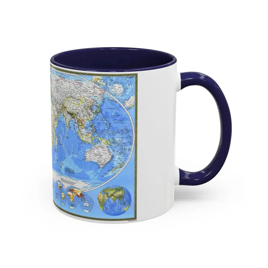World Map (1988) (Map) Accent Coffee Mug - Go Mug Yourself