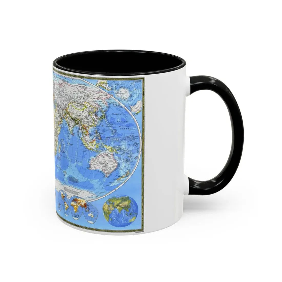 World Map (1988) (Map) Accent Coffee Mug - Go Mug Yourself