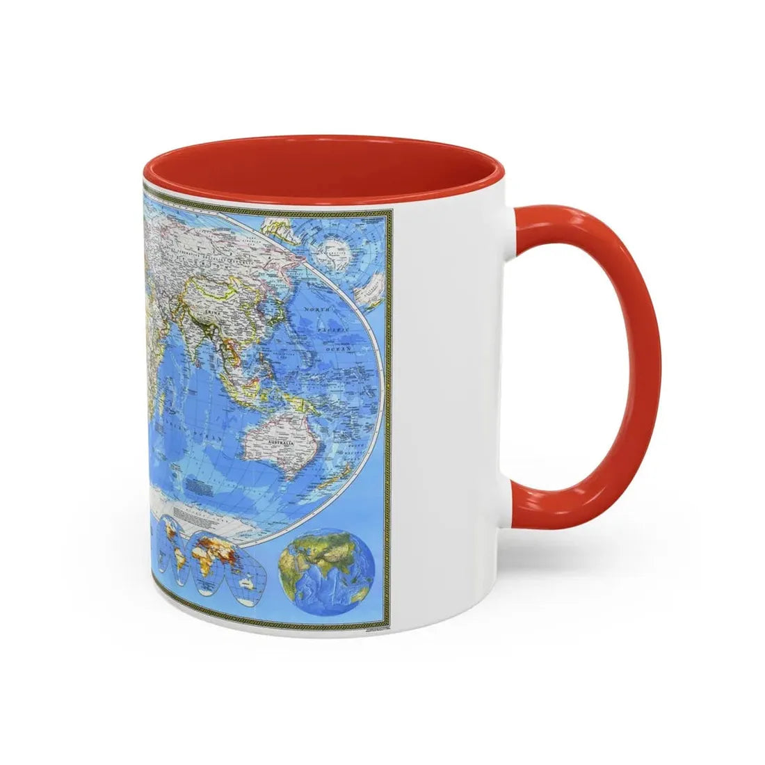 World Map (1988) (Map) Accent Coffee Mug - Go Mug Yourself