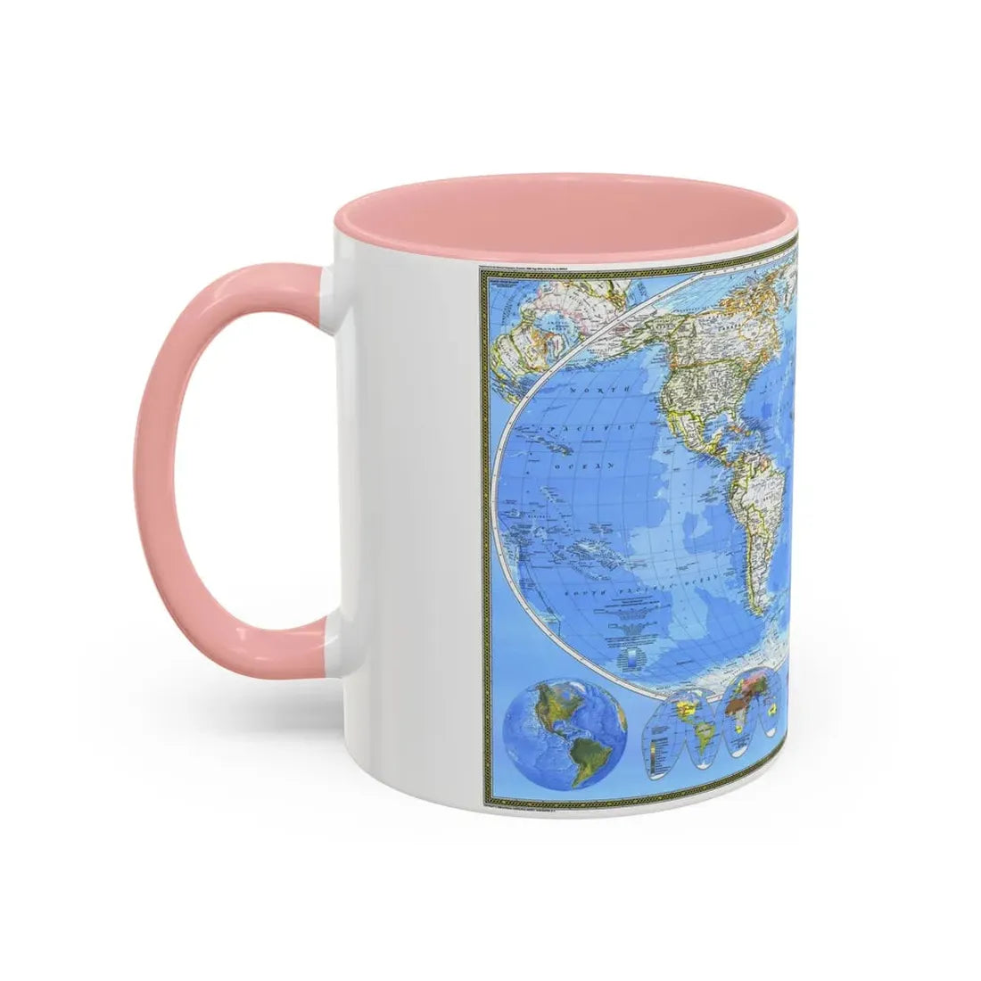 World Map (1988) (Map) Accent Coffee Mug - Go Mug Yourself