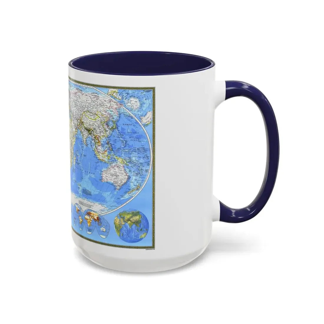 World Map (1988) (Map) Accent Coffee Mug - Go Mug Yourself