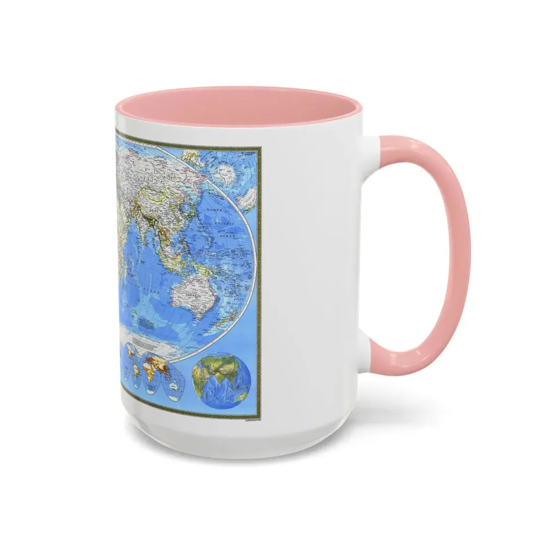 World Map (1988) (Map) Accent Coffee Mug - Go Mug Yourself