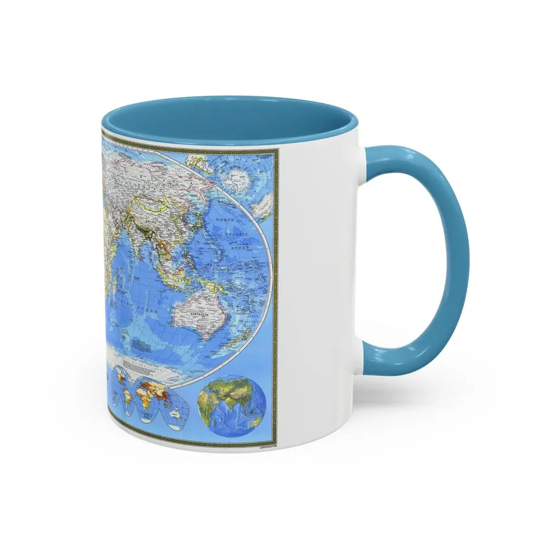 World Map (1988) (Map) Accent Coffee Mug - Go Mug Yourself