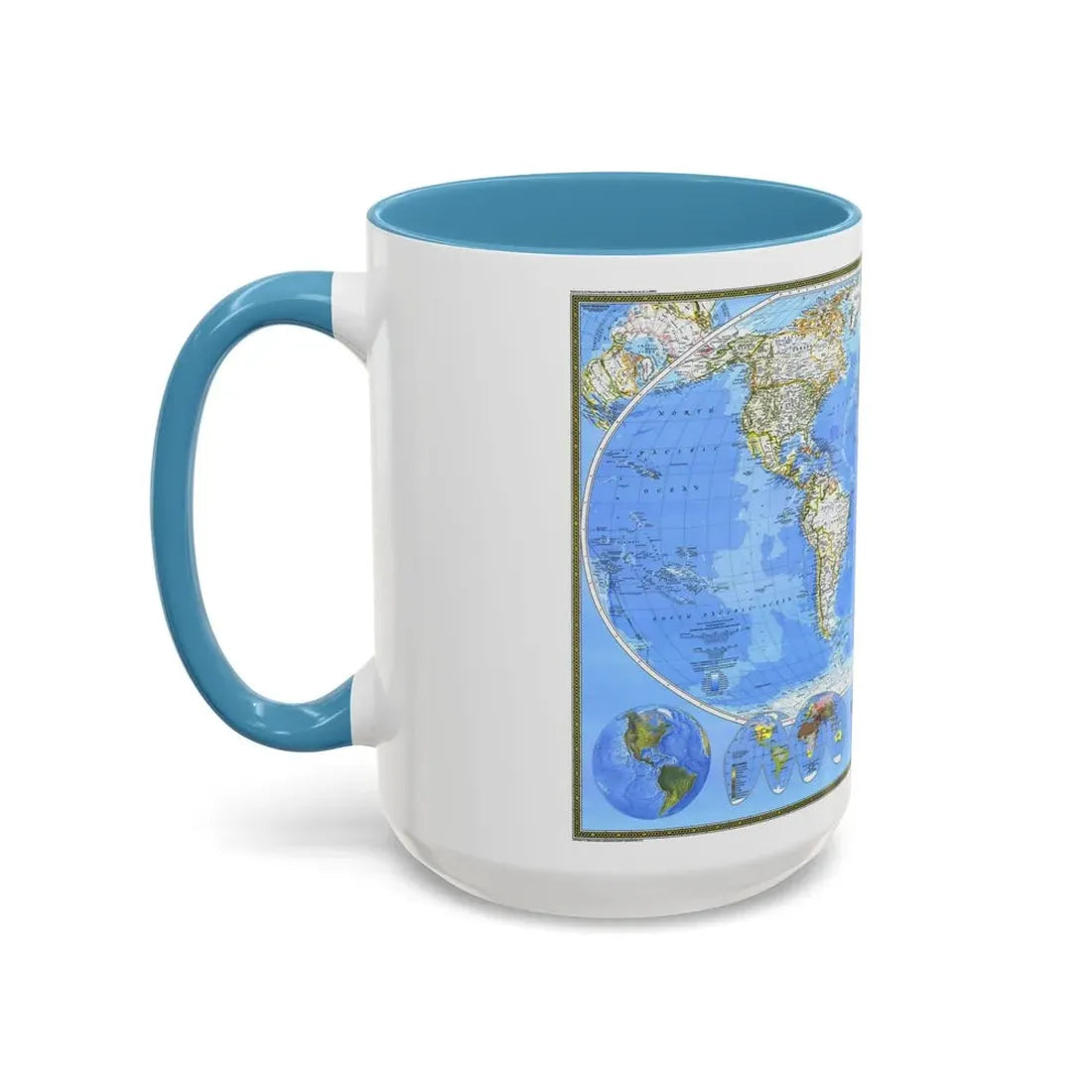 World Map (1988) (Map) Accent Coffee Mug - Go Mug Yourself