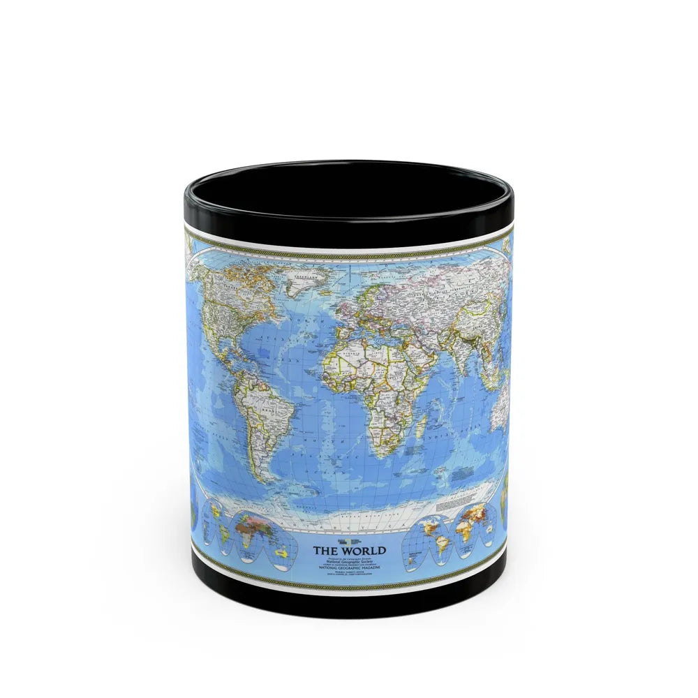 World Map (1988) (Map) Black Coffee Mug-11oz-Go Mug Yourself