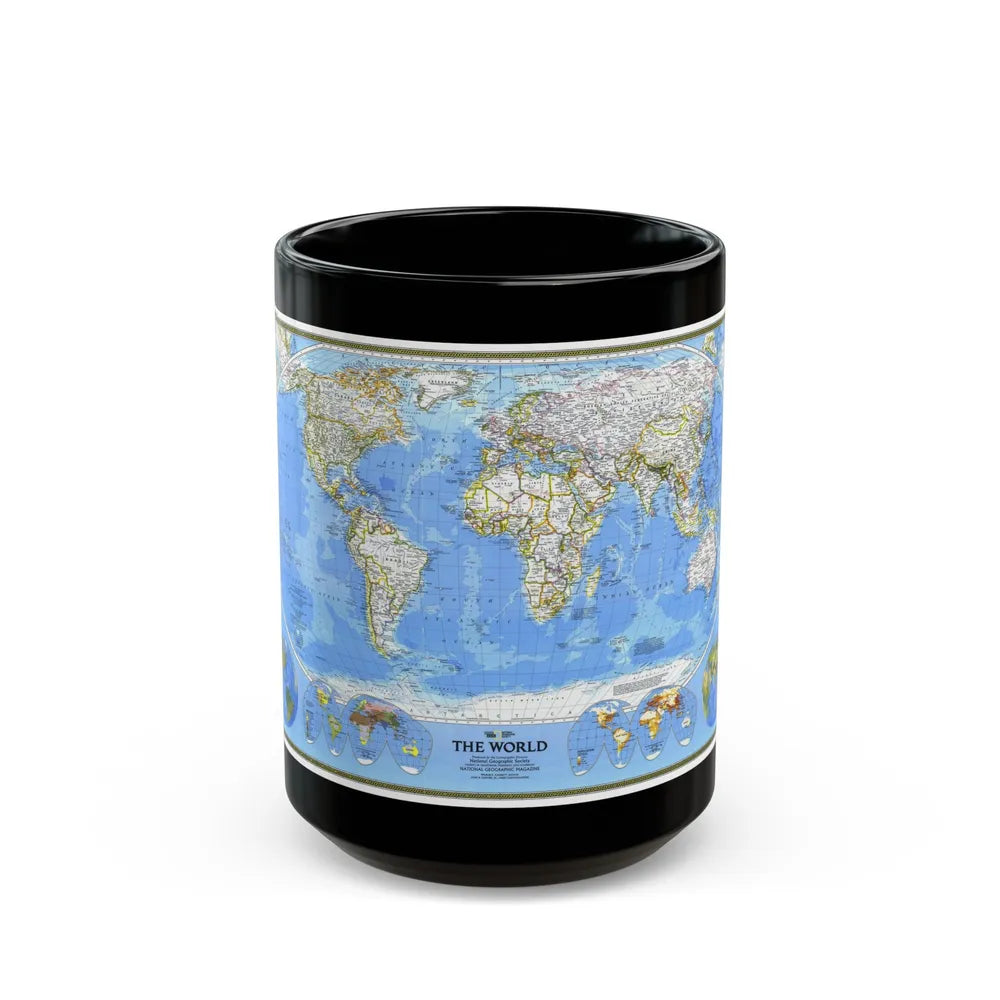 World Map (1988) (Map) Black Coffee Mug-15oz-Go Mug Yourself