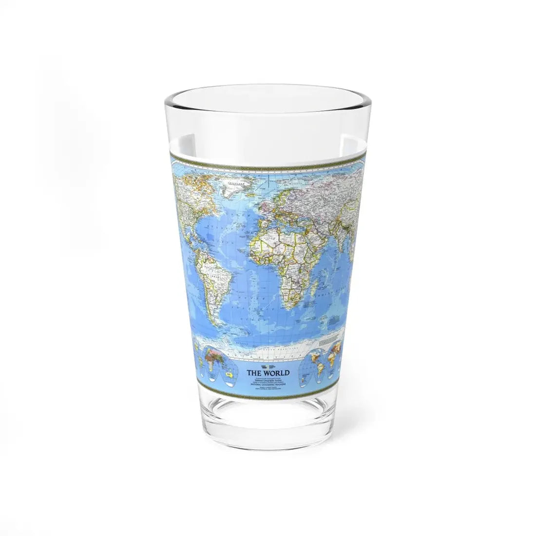 World Map (1988) (Map) Pint Glass 16oz 16oz - Go Mug Yourself