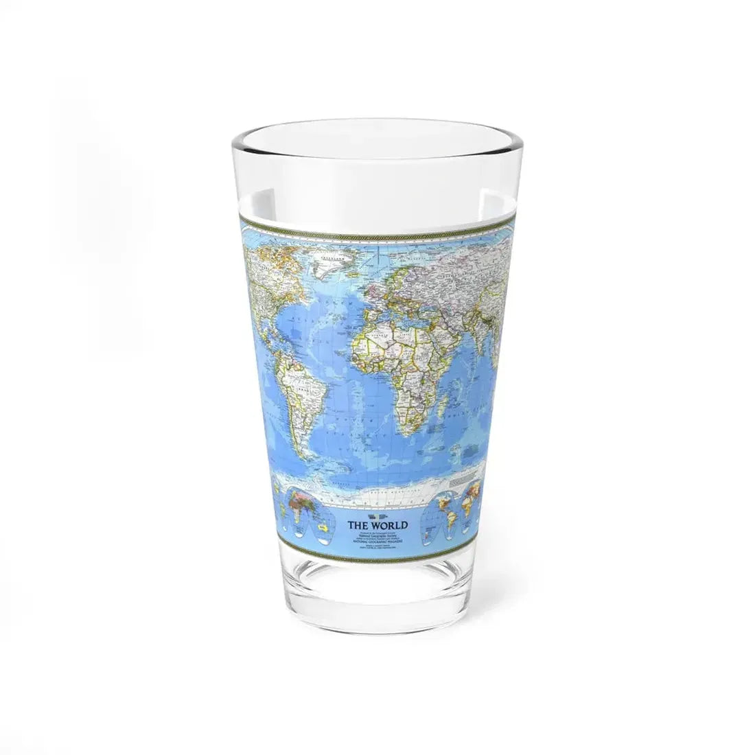 World Map (1988) (Map) Pint Glass 16oz - Go Mug Yourself