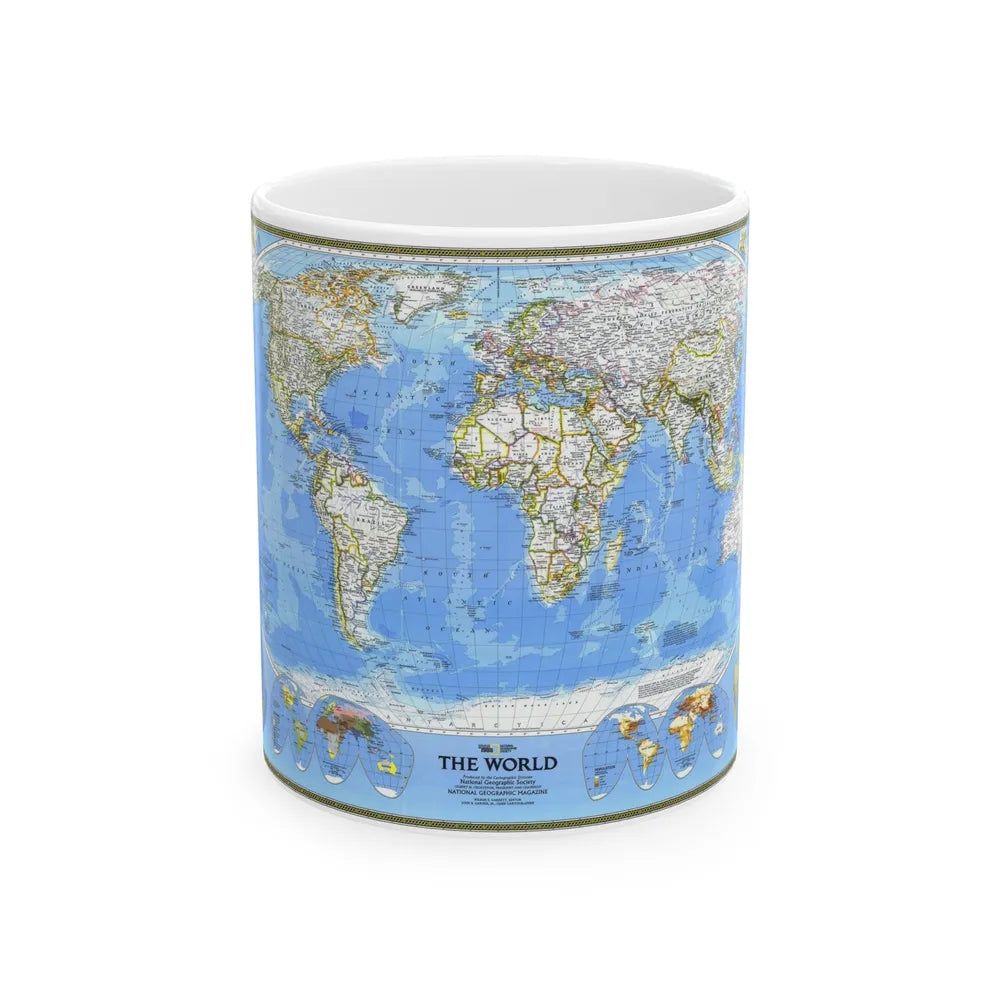 World Map (1988) (Map) White Coffee Mug-11oz-Go Mug Yourself