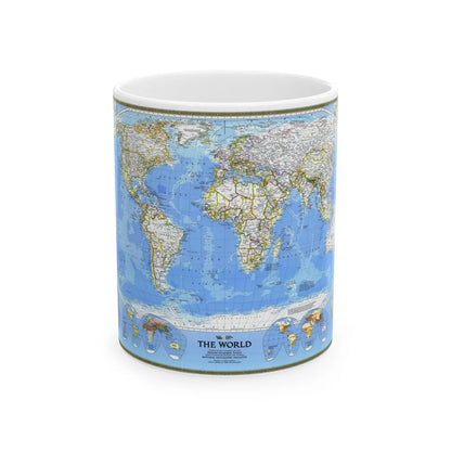 World Map (1988) (Map) White Coffee Mug-11oz-Go Mug Yourself