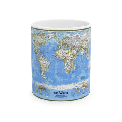 World Map (1988) (Map) White Coffee Mug 11oz - Go Mug Yourself