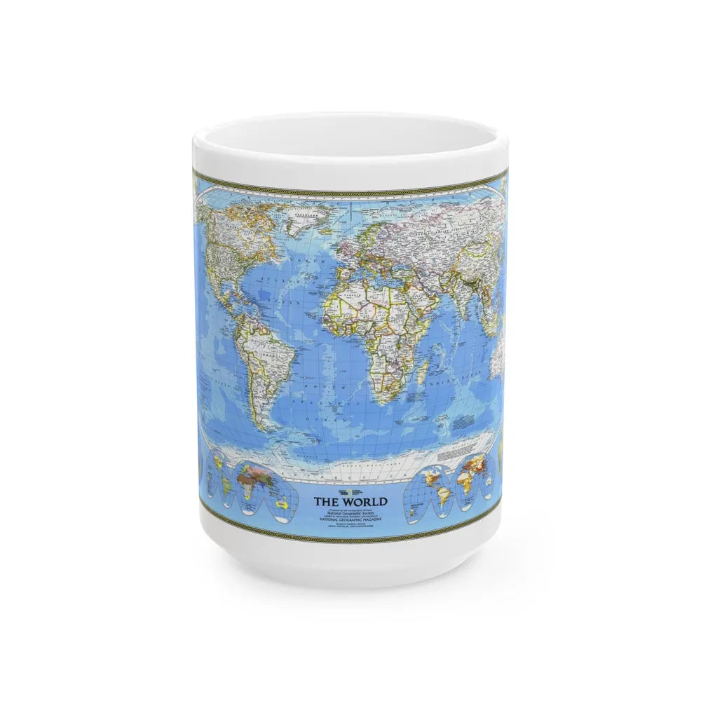 World Map (1988) (Map) White Coffee Mug-15oz-Go Mug Yourself