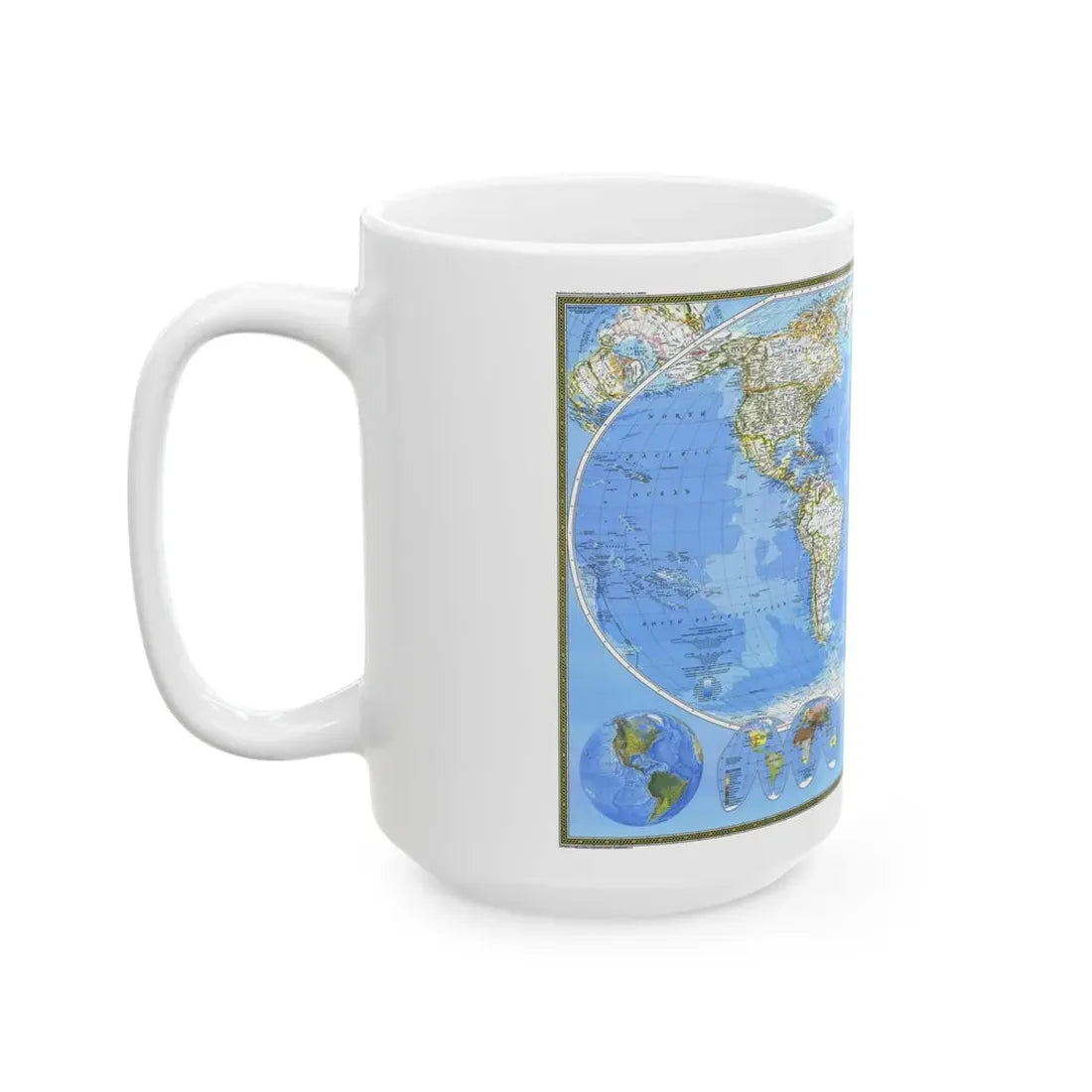 World Map (1988) (Map) White Coffee Mug - Go Mug Yourself