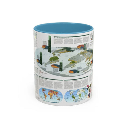 World Map - Biodiversity (1999) (Map) Accent Coffee Mug 11oz Light Blue - Go Mug Yourself