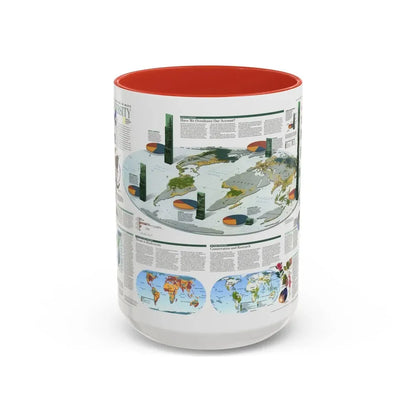 World Map - Biodiversity (1999) (Map) Accent Coffee Mug 15oz Red - Go Mug Yourself