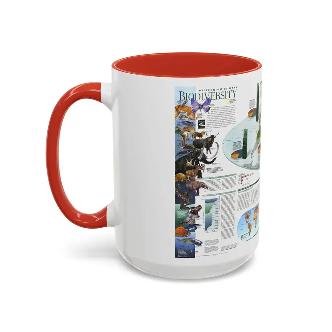 World Map - Biodiversity (1999) (Map) Accent Coffee Mug - Go Mug Yourself