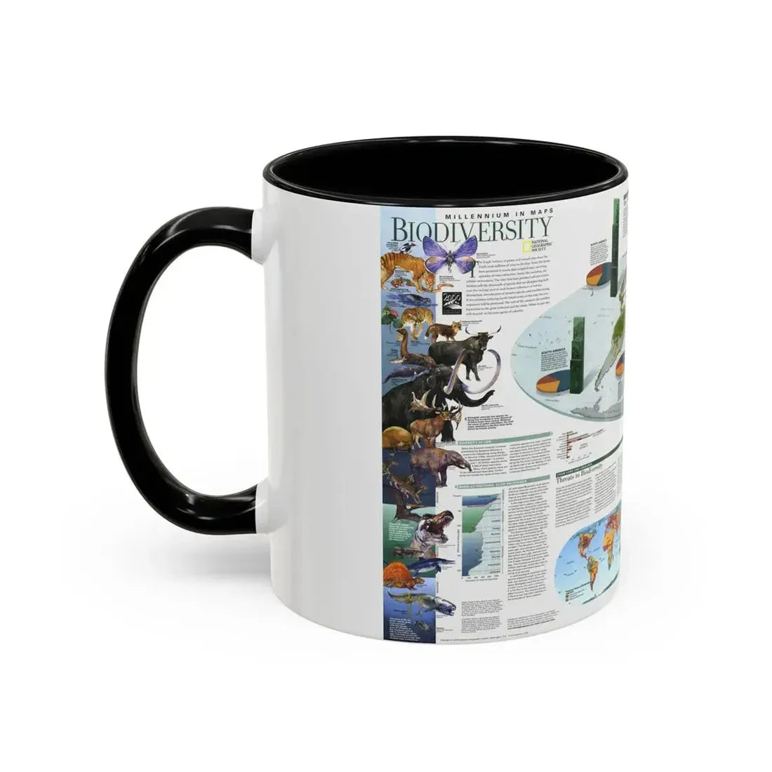 World Map - Biodiversity (1999) (Map) Accent Coffee Mug - Go Mug Yourself